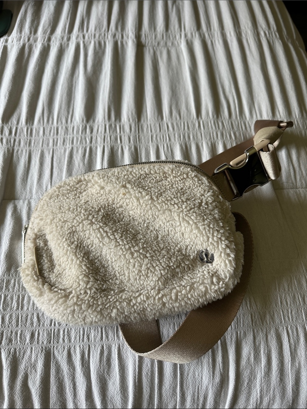 Lululemon Cream Sherpa Crossbody Belt Bag